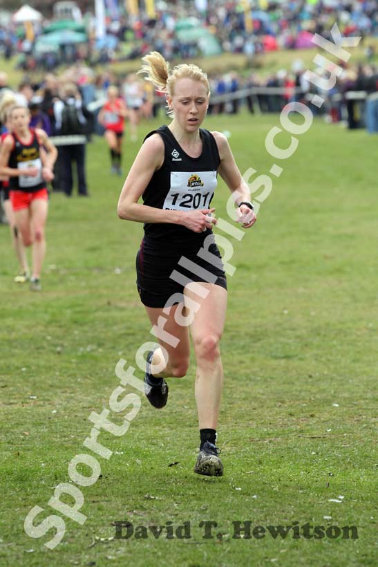 Hannah Doran finishing 3rd in the Senior Womens race, McCain Inter Counties Cross Country, Cofton Park, Birmingham.